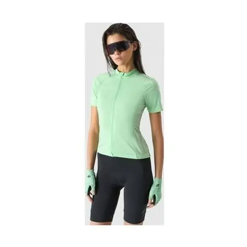 4f Damska koszulka rowerowa rozpinana 4fss24tftsf488 - zielona