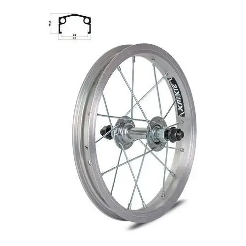Aluminiowe koło przednie XMX 12" - z piastą stalową, kolor srebrny