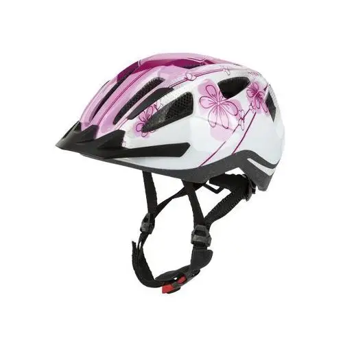 CRIVIT Kask rowerowy dla dzieci (XS, Różowy/ biały/ kwiaty)