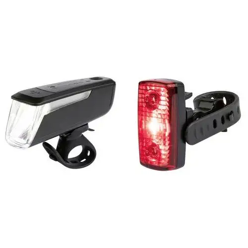 CRIVIT Zestaw lamp rowerowych LED z czujnikiem hamowania, 90/70/30/15 luksów