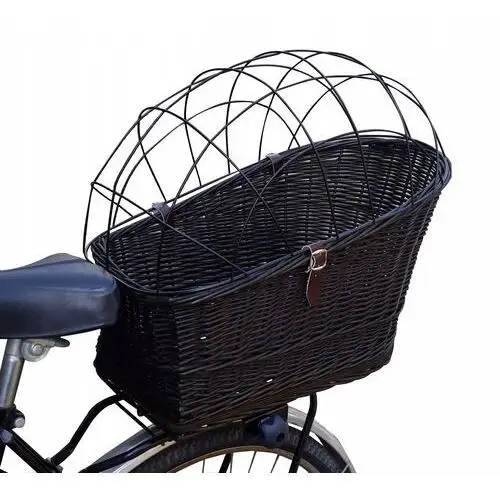 Czarny kosz wiklinowy koszyk na rower na Bagażnik