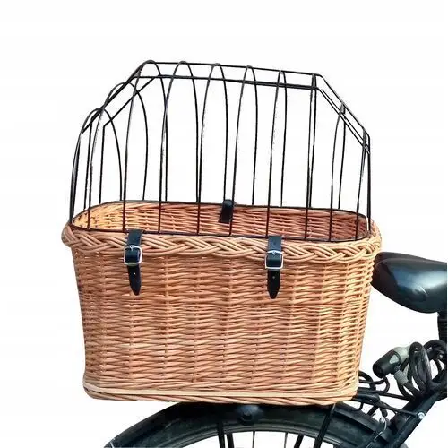 Duży Kosz wiklinowy na Bagażnik Koszyk na rower dla Psa +poduszka