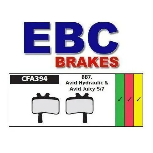 Ebc brakes Klocki rowerowe ebc (organiczne) avid system juicy 3, 5 & 7 hydraulic ultimate & mechanical bb7 cfa394