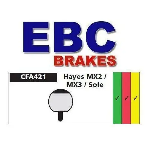 Klocki rowerowe EBC (organiczne wyczynowe) Hayes Sole GX-2 / MX-2 /MX-3 CFA421R