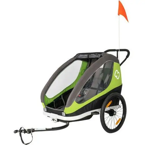 Hamax Traveller Przyczepka rowerowa wraz z dyszlem do roweru i kołem wózka, zielony 2021 Przyczepki rowerowe dla dzieci