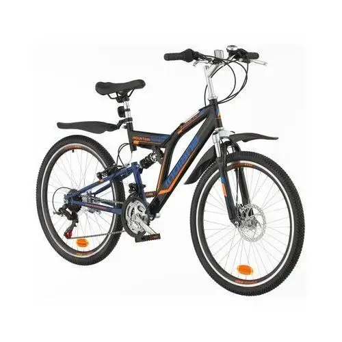 Rower młodzieżowy INDIANA X-Rock 1.4 24 cale dla chłopca Czarno-niebieski