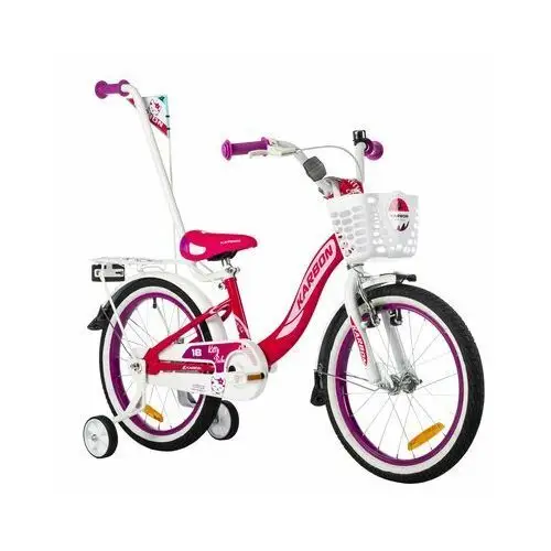 Rower dziecięcy KARBON Kitty 18 cali dla dziewczynki Fioletowo-różowo-biały