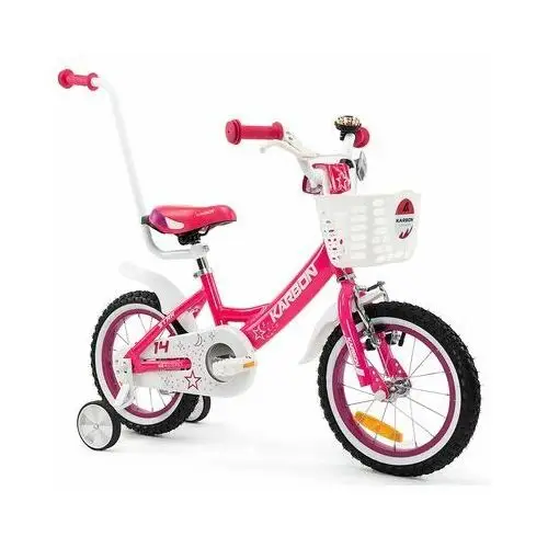 Rower dziecięcy KARBON Star 14 cali dla dziewczynki Różowo-biały