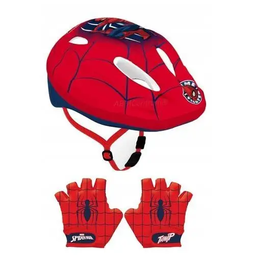 Kask rowerowy rękawiczki bez palców na hulajnogę rower rolki Spiderman