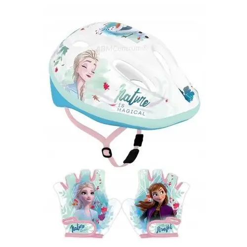 Kask rowerowy rękawiczki na rower hulajnogę Kraina Lodu Frozen Elsa Anna