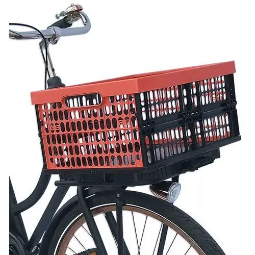Składany Koszyk Rowerowy Plates 4 Bikes 2-częściowy - Czarno-Czerwony