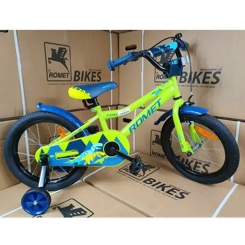 Rower rowerek dziecięcy Romet Tom 16 dla chłopca zielono-niebieski