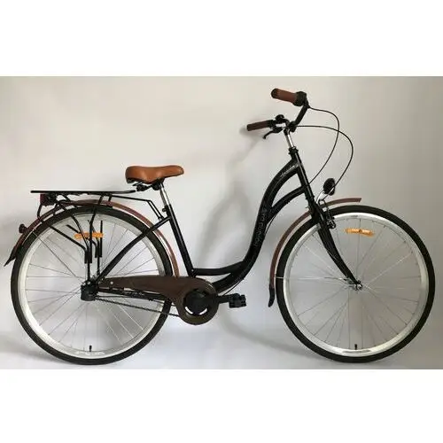 Rower Storm Holland Bike Amsterdam 28 3S czarny/brązowy kosz