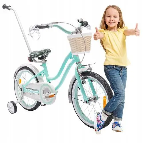 Rowerek dla dziewczynki rower 16 cali dziecięcy 4-6 lat prowadnik