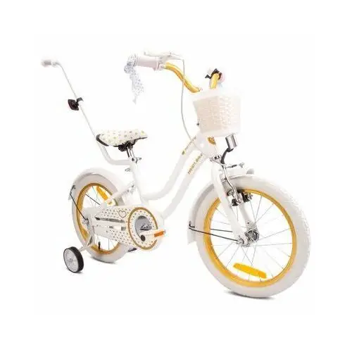 Rower dziecięcy heart bike 16 cali dla dziewczynki biało-złoty Sun baby