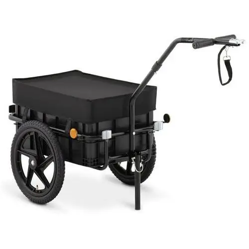 Wózek przyczepka rowerowa transportowa z pudełkiem i odblaskami do 35 kg + plandeka Uniprodo
