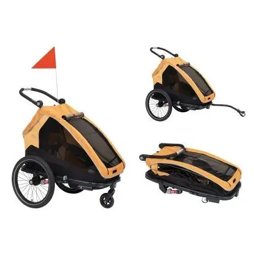 Xlc Przyczepka rowerowa dla dzieci mono s bs c09 2w1 wózek składana amortyzacja pomarańczowa